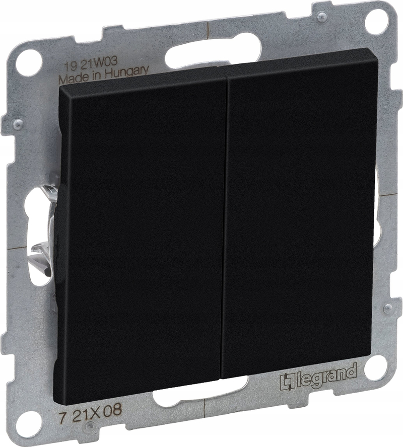 Çelës shkallësh i dyfishtë Legrand SUNO 721408, 10AX 250V, terminale automatike, i zi