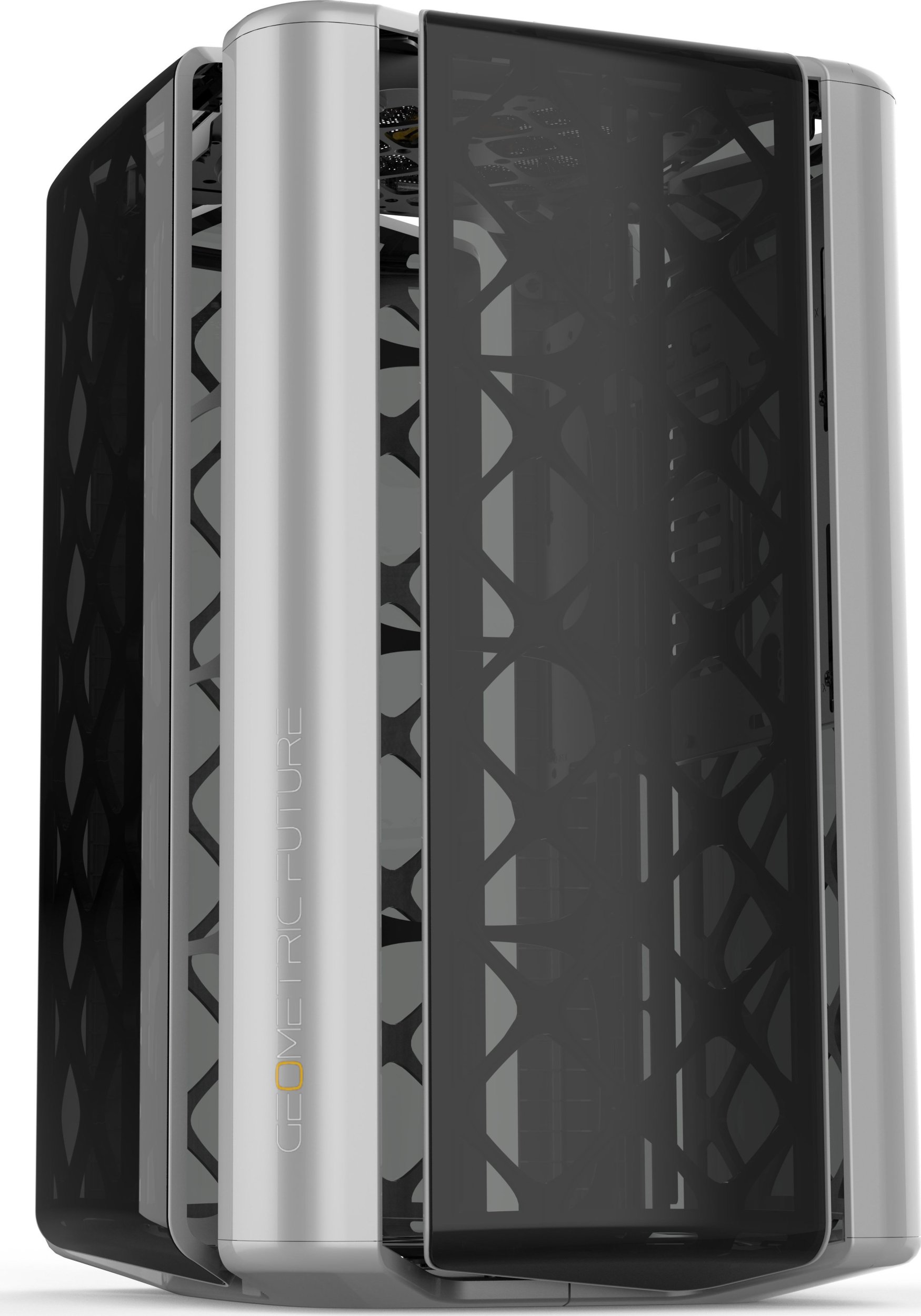 Kuti kompjuteri Geometric Future M2 The ARK, MATX Mini ITX, xham gri