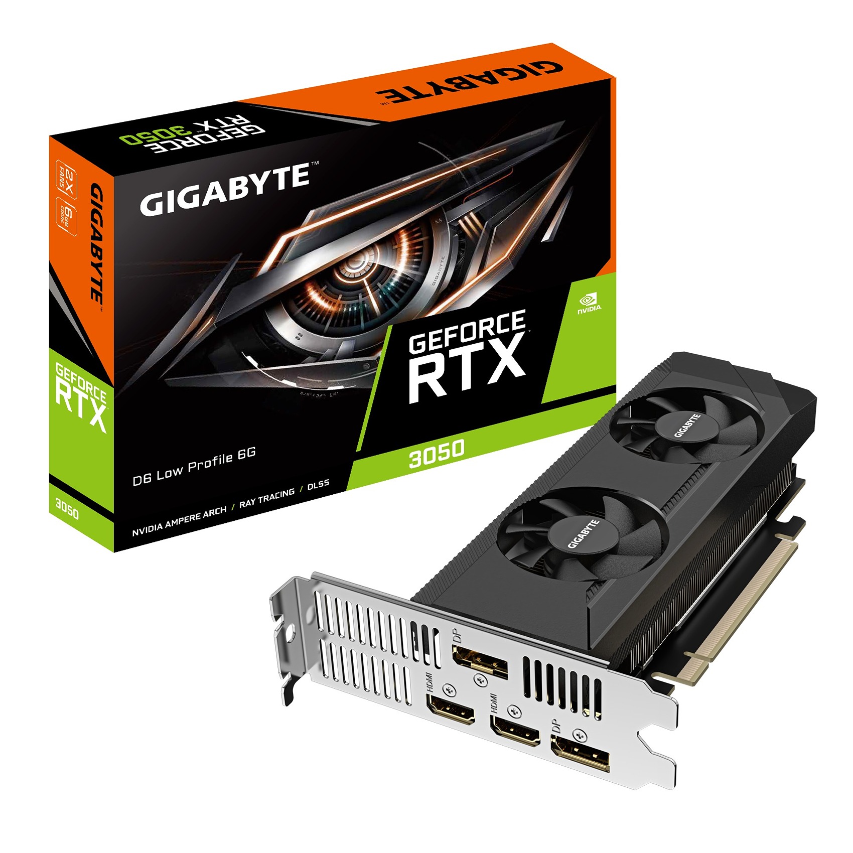 Kartelë grafike Gigabyte GeForce RTX 3050 D6 Low Profile, 6GB GDDR6