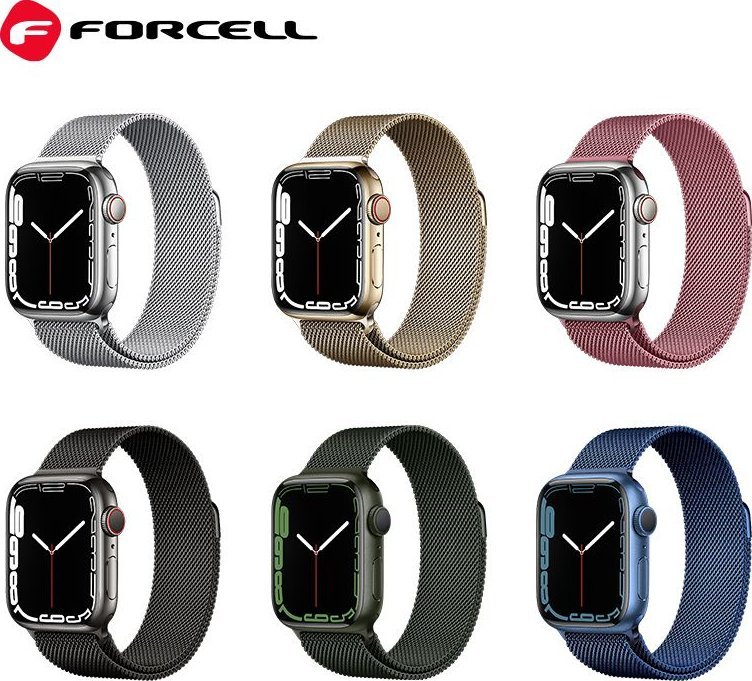 Rrip dore FORCELL F-Design FA03 për Apple Watch 38 40 41mm, çelik inox, blu