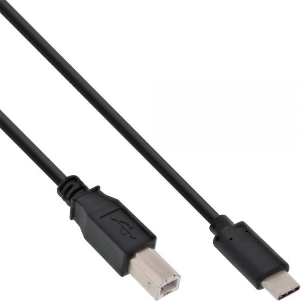 Kabllo USB InLine USB C në USB B, 0.5 m, 480 Mb/s, e zezë