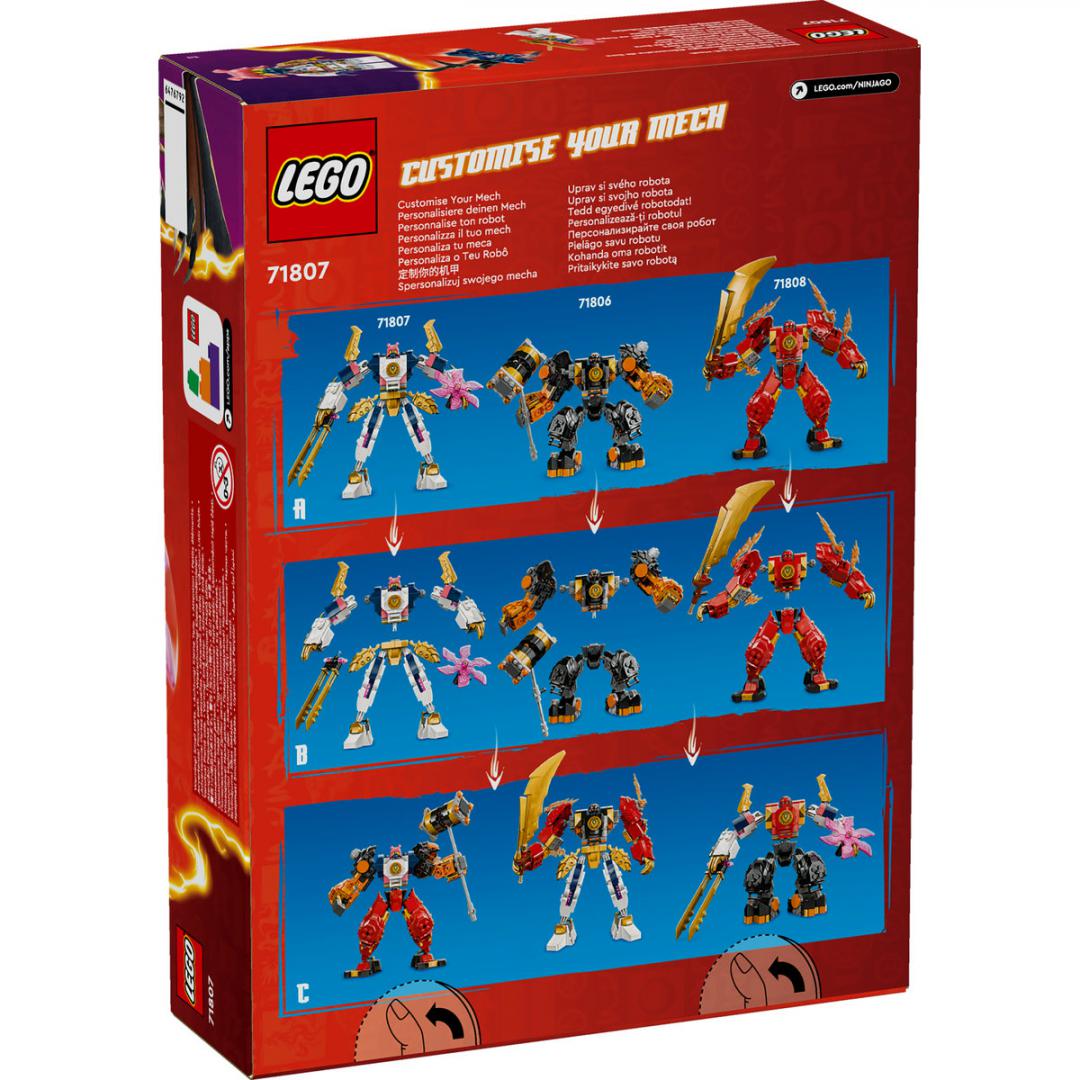 Set LEGO Ninjago Sora’s Elemental Tech Mech 71807, 209 pjesë, mbi 7 vjeç, shumëngjyrësh