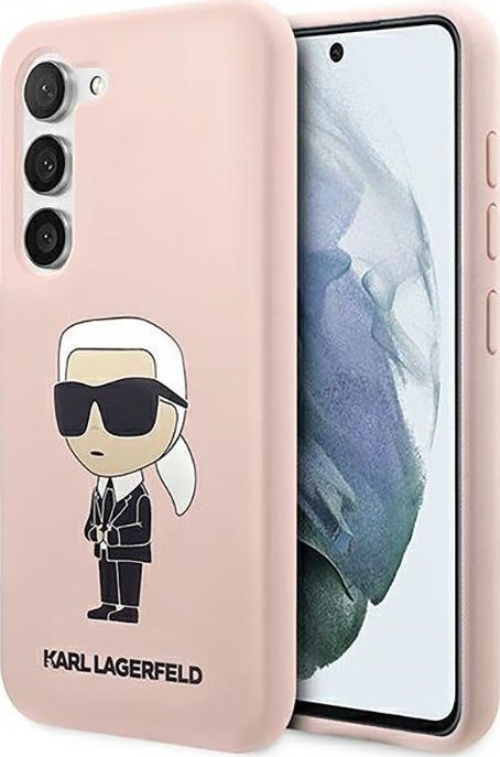 Mbulesë telefoni Karl Lagerfeld Silicone NFT Ikonik për Samsung Galaxy S23 Plus, silikon, rozë