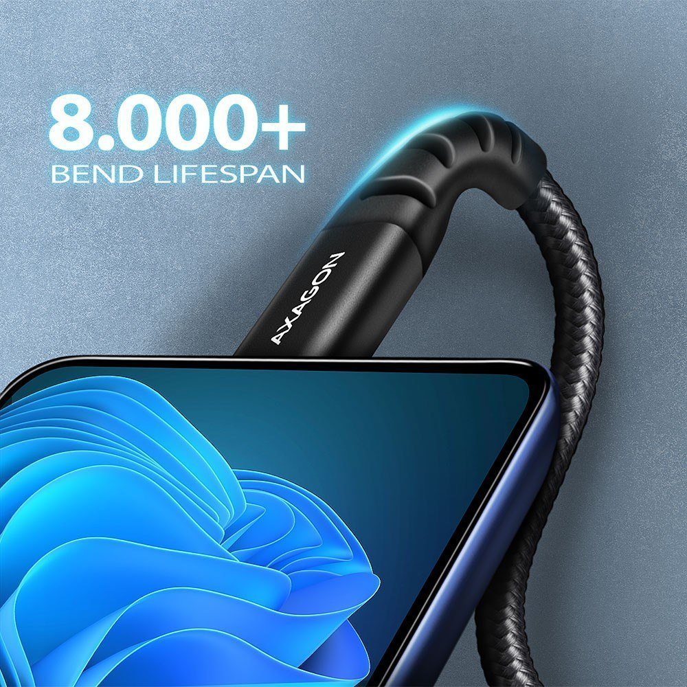 Kabllo USB Axagon BUCM-CM15AB, USB C në USB C, 1.5 m, 60W, e zezë