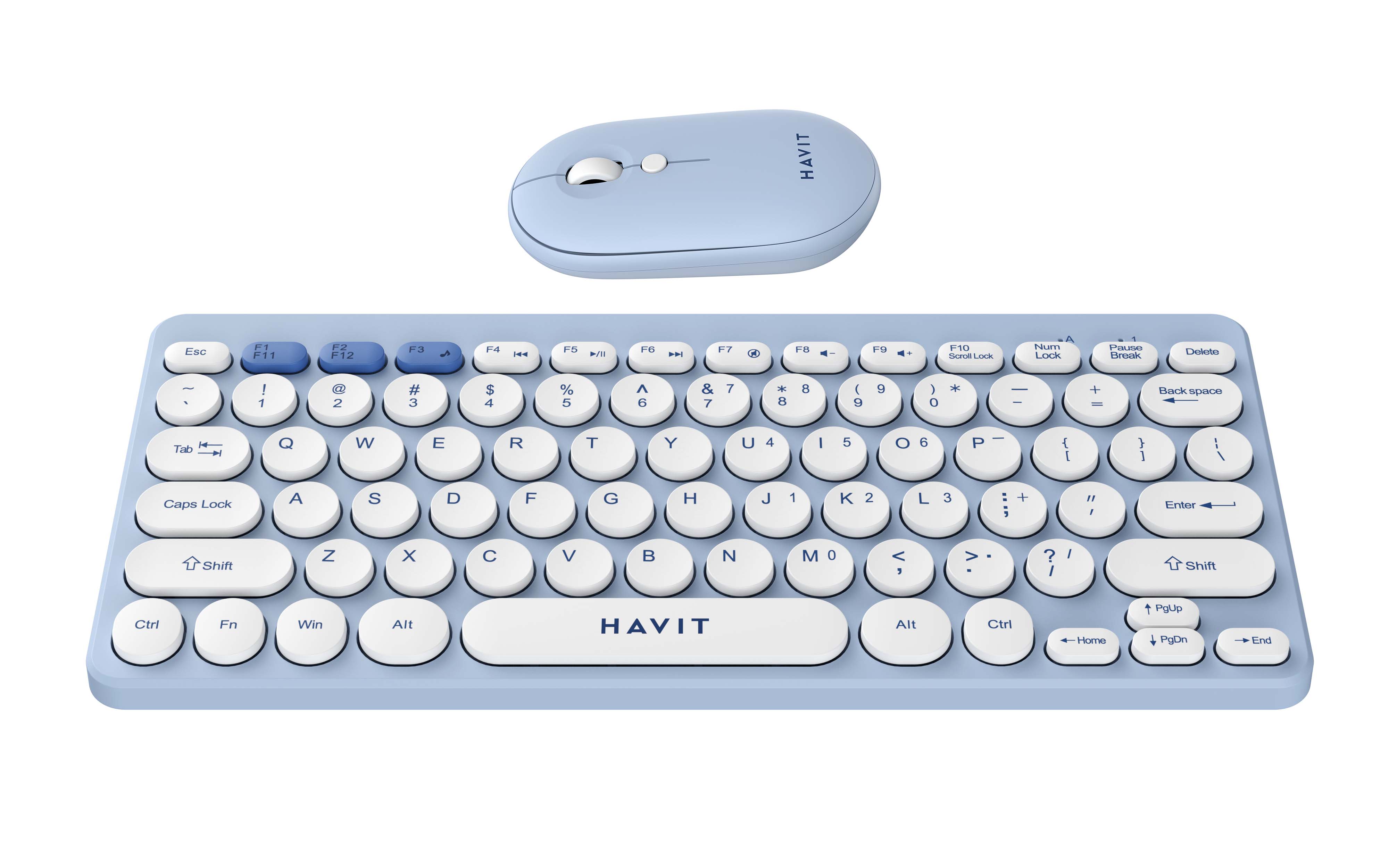 Set tastierë dhe maus Havit KB279GCM, wireless, i bardhë/ kaltër