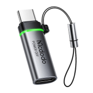 Adapter USB C Mcdodo OT-2450, USB C në USB C, fikje automatike, gri metalik