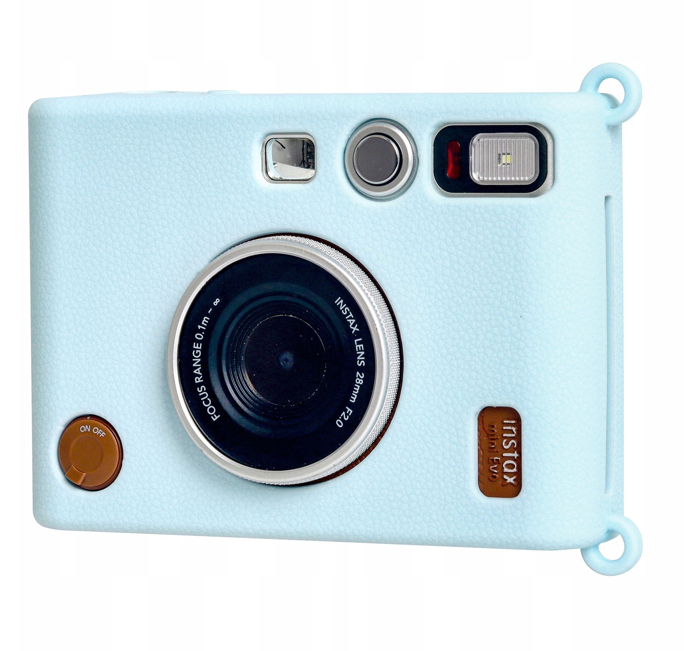 Këllëf silikoni LoveInstant LI00506 për Fujifilm Instax Mini EVO, material imitim lëkure, mbrojtje nga goditjet, blu