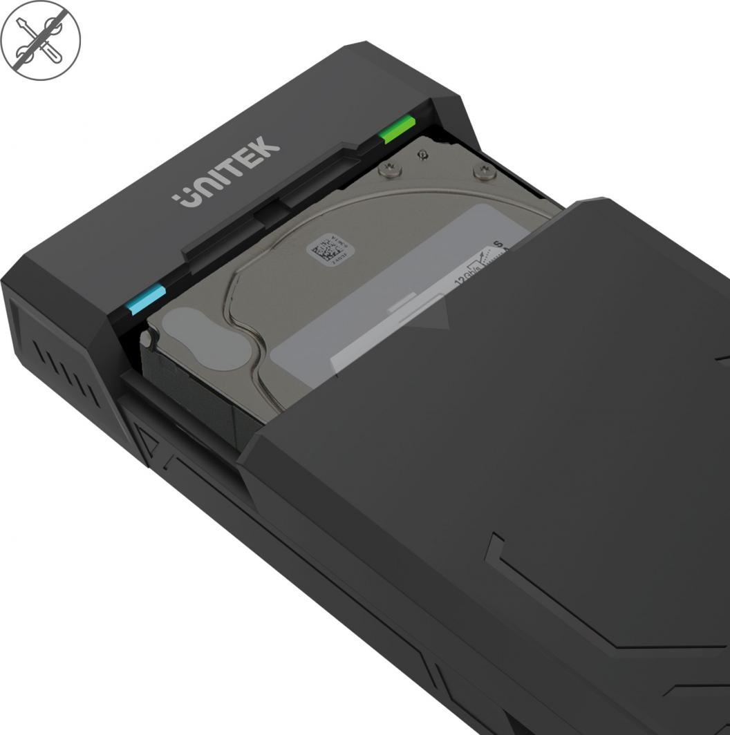 Përshtatës Unitek USB 3.0 - 2.5 "/ 3.5" HDD / SSD SATA III, i zi