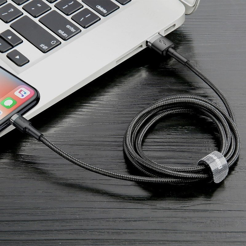 Kabllo USB Baseus Cafule USB A në Lightning, 1 m, 2.4A, i zi