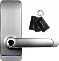 Dorezë dere elektronike SmartLock, tastierë me prekje, RFID, argjendtë