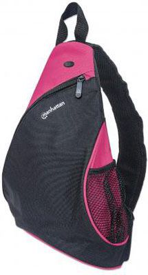 Çantë sling Manhattan Dashpack, për tablet notebook 12", material 600D PVC, e zezë rozë