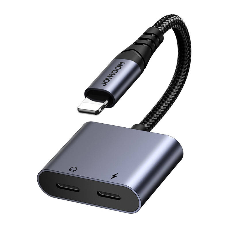 Adapter audio Joyroom SY-L01, Lightning në Lightning 3.5 mm, DAC, i zi