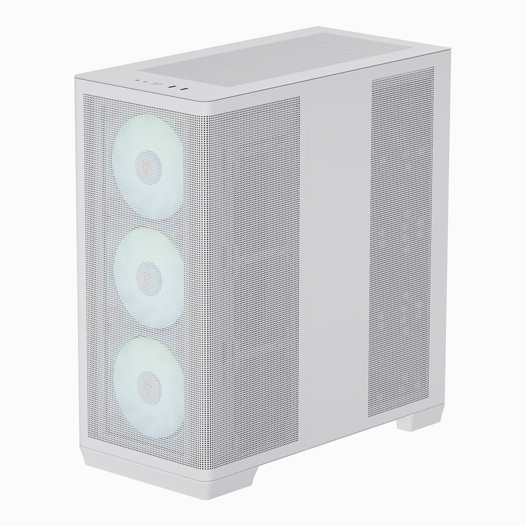 Kuti kompjuteri Apnx C1 ARGB, midi tower ATX, panel xhami i errësuar, e bardhë