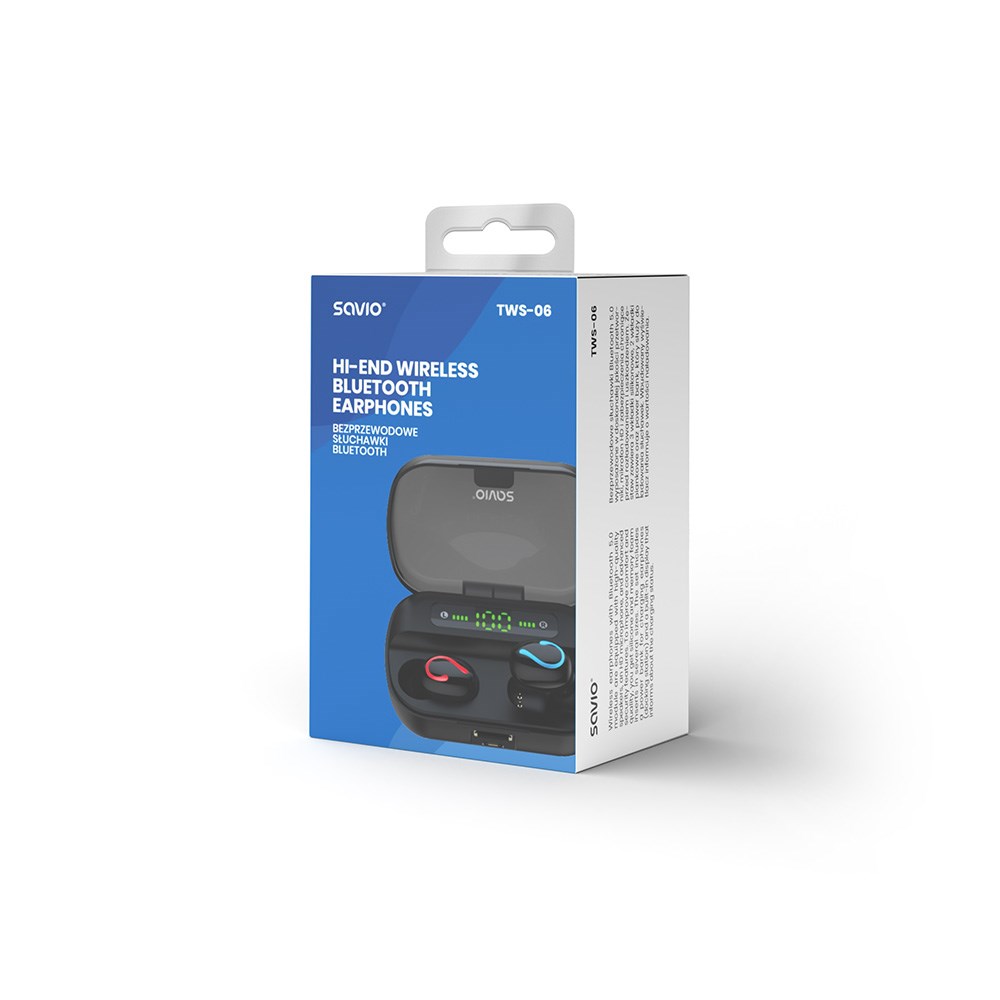 Dëgjuese Savio TWS-06, Wireless, të zeza
