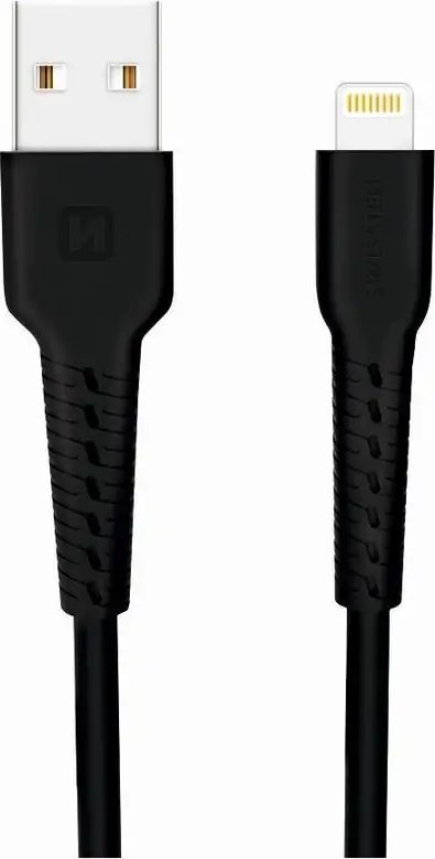 Kabllo Swissten Lightning, 1m, USB A, e zezë
