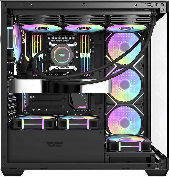 Kornizë kompjuteri DarkFlash DS900, ATX MIDI Tower, 7 ventilatorë ARGB, e zezë