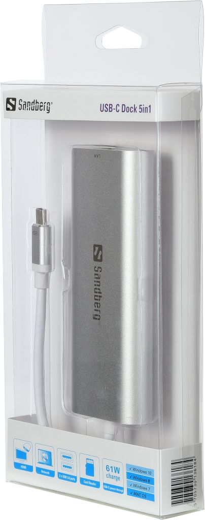 Docking station Sandberg Dock USB C 136 18, HDMI, RJ45, gri