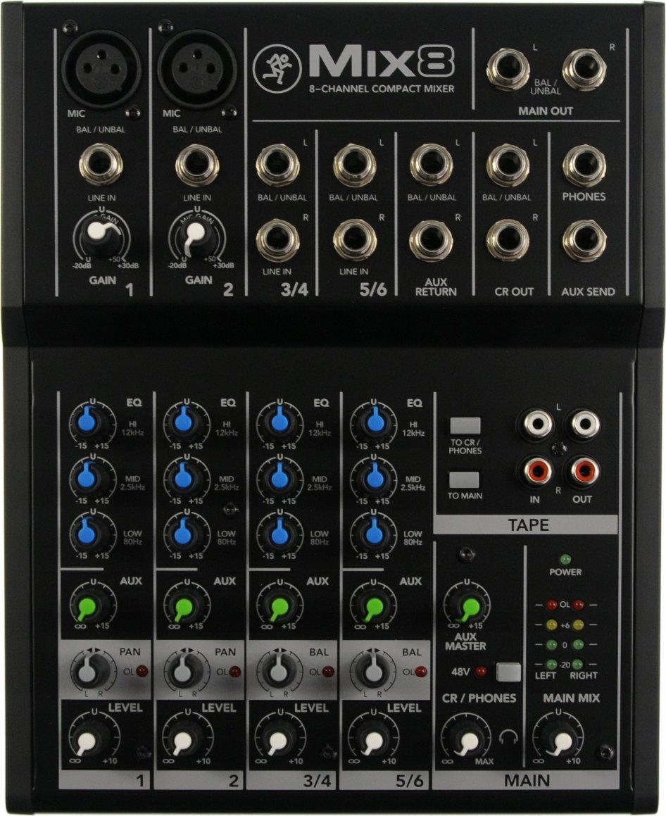 Mikser audio Mackie Mix8, 8 kanale, kompakt, gri