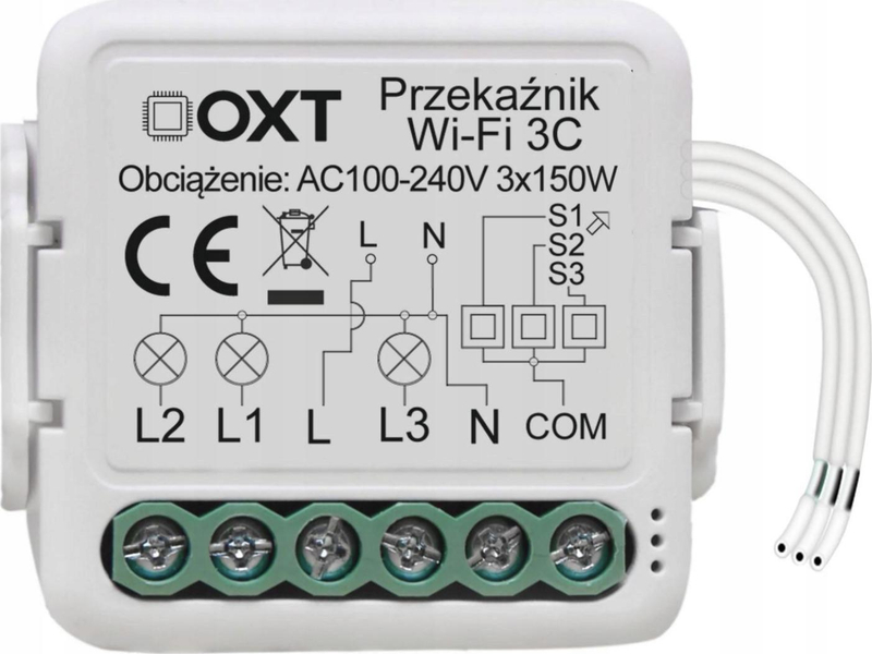 Modul rele OXT Mini, 3 qarqe, WiFi, TUYA