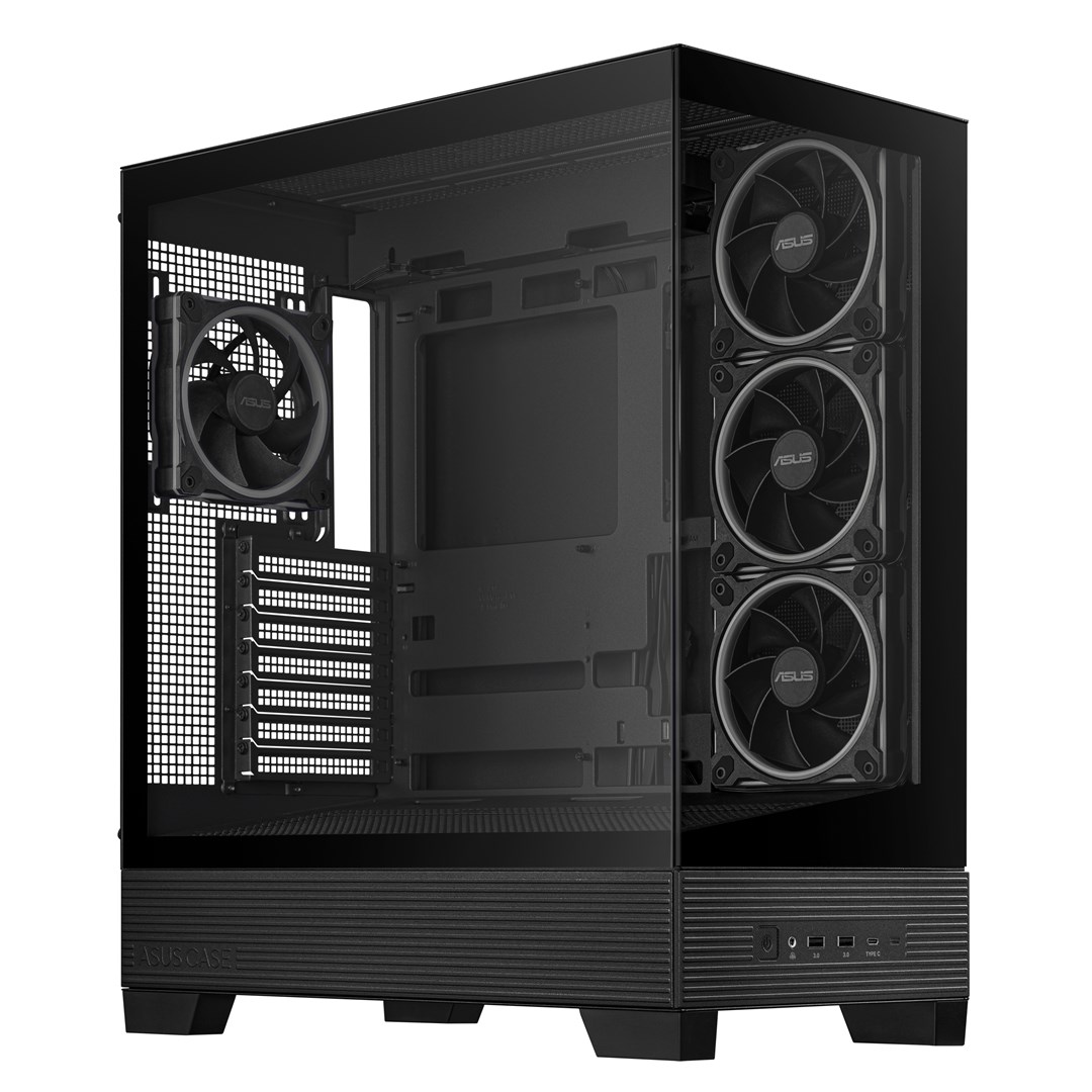 Kasa gaming ASUS A31 Plus TG ARGB, mid tower, xham i temperuar, e zezë