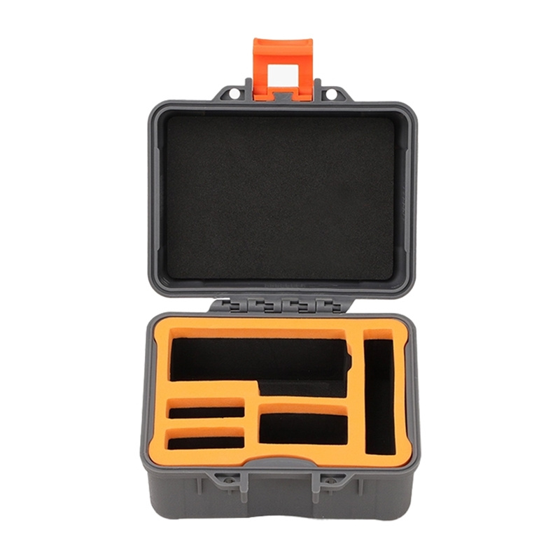Kuti transporti Sunnylife AQX-18 për Osmo Action 3/4/5 Pro, plastike e fortë, rezistente ndaj goditjeve, gri portokalli
