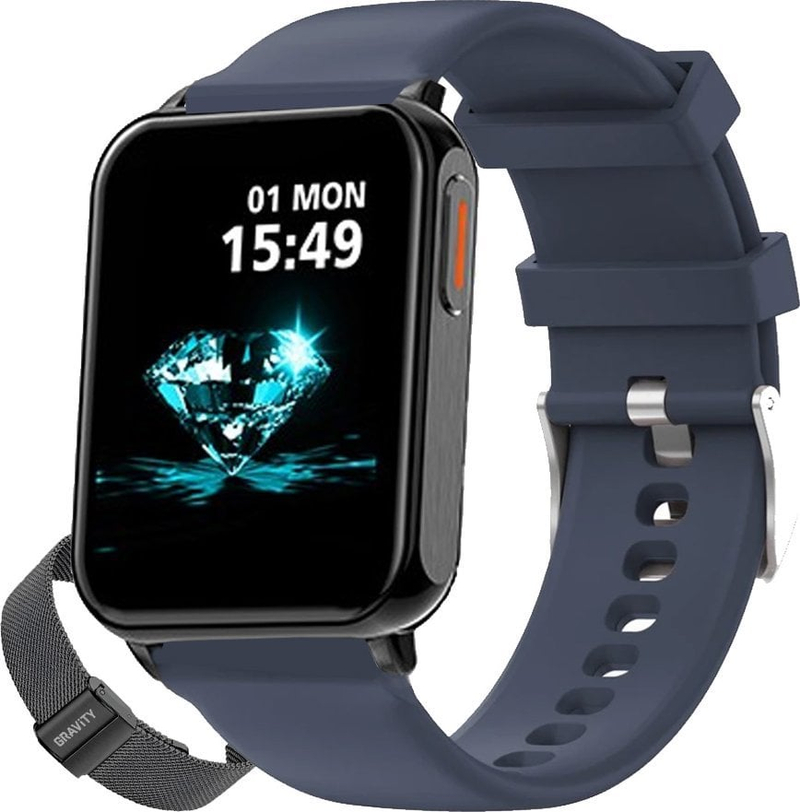 Orë inteligjente Gravity GT17 9, ekran me prekje, rrip gome, e kaltër