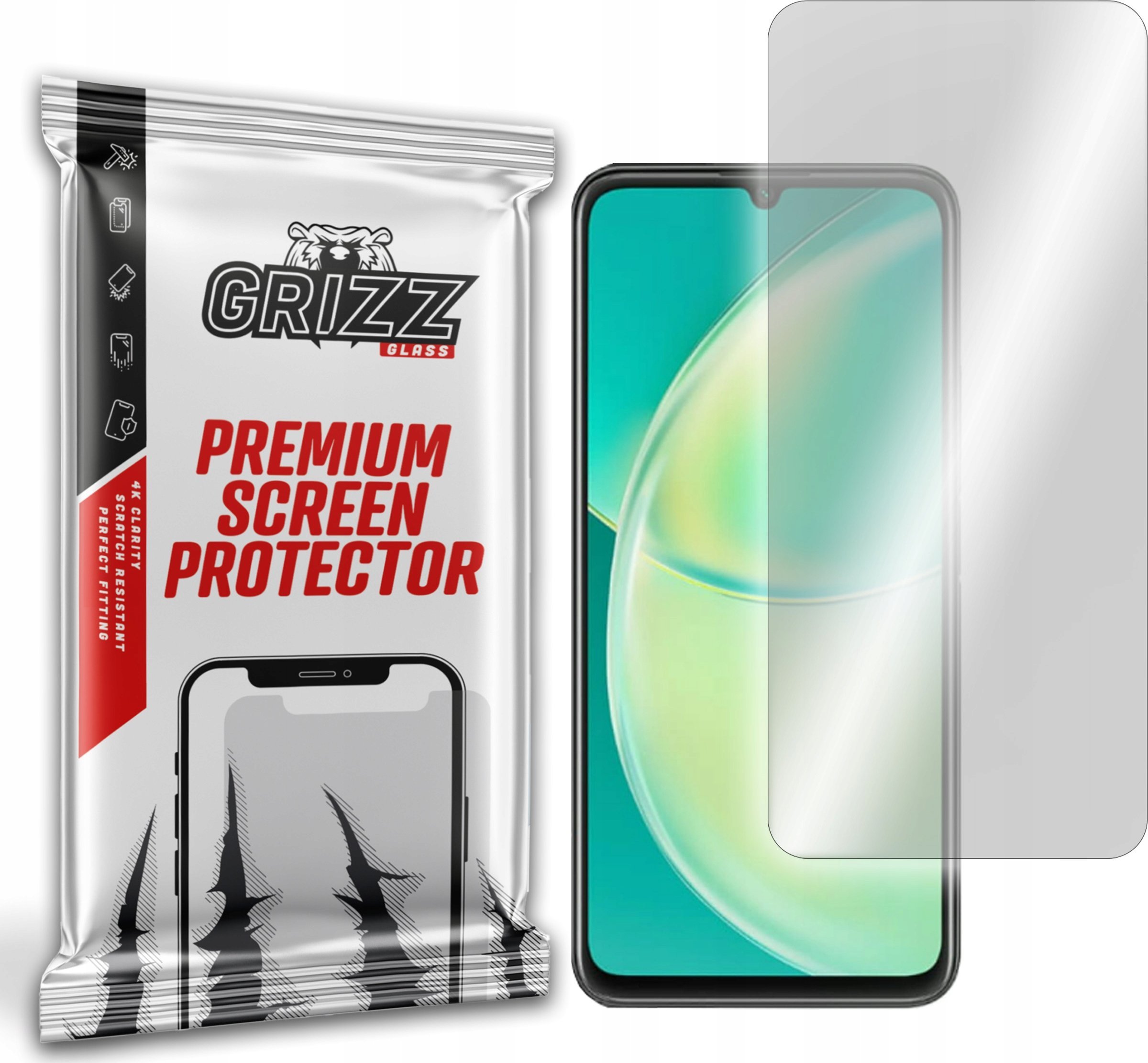 Mbrotës ekrani GrizzGlass Hybrid Glass, për Huawei Nova Y61, transparent