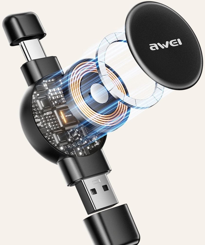 Karikues magnetik për smartwatch Awei W26, për Apple dhe Samsung Watch, i zi