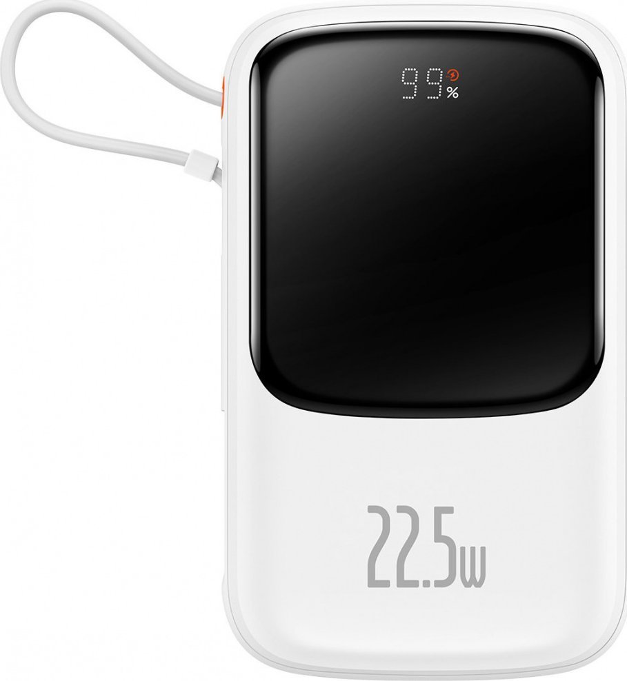 Powerbank Baseus Qpow Digital Display, 10000mAh, USB C, e bardhë