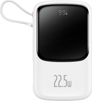 Powerbank Baseus Qpow Digital Display, 10000mAh, USB C, e bardhë