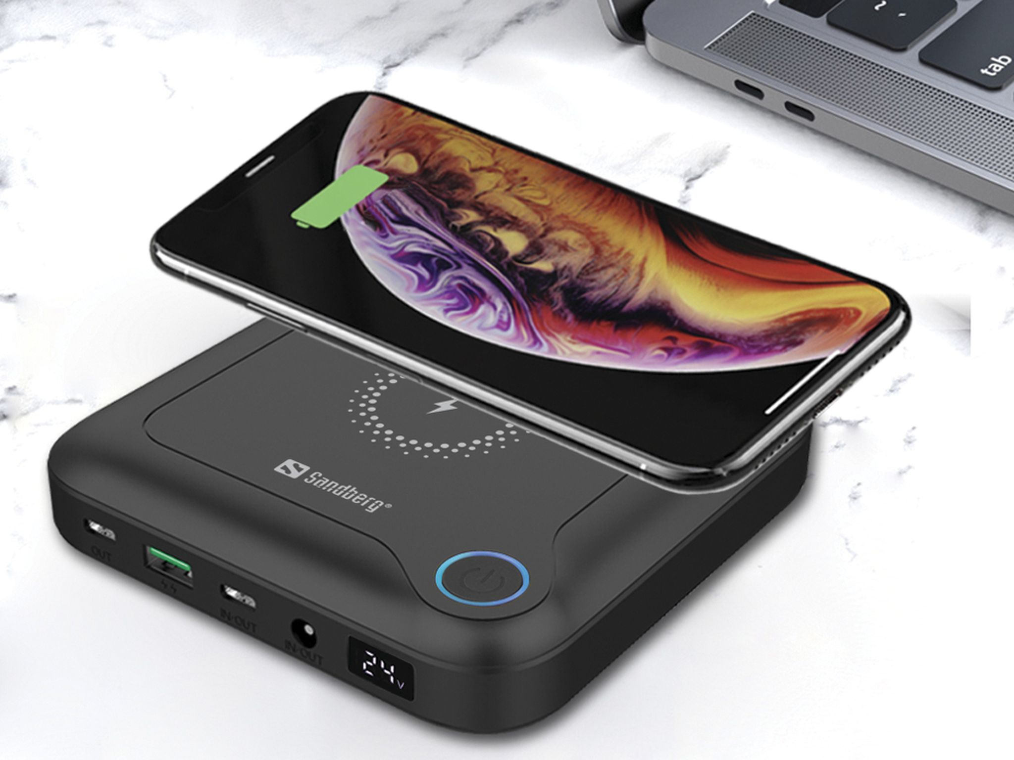 Powerbank Sandberg All-in1 Laptop 420-57, 24000mAh, karikim wireless, i zi