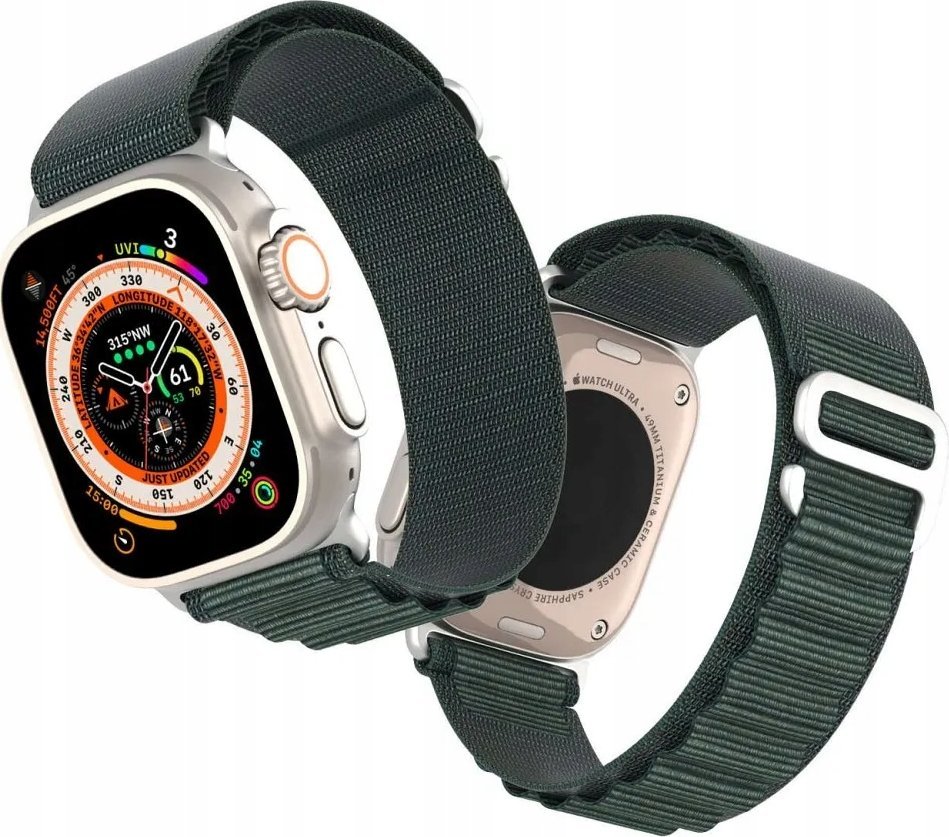 Rrip ore Dux Ducis GS Series, për Apple Watch 42 44 45 mm, najlon, i gjelbër