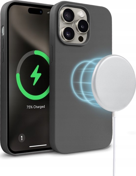 Mbrojtëse telefoni Crong Color Cover, për iPhone 15 Pro Max, MagSafe, titanium