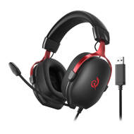 Kufje gaming me kabllo QCY VN200 Pro, 7.1 surround, driver 40mm, të zeza me të kuqe