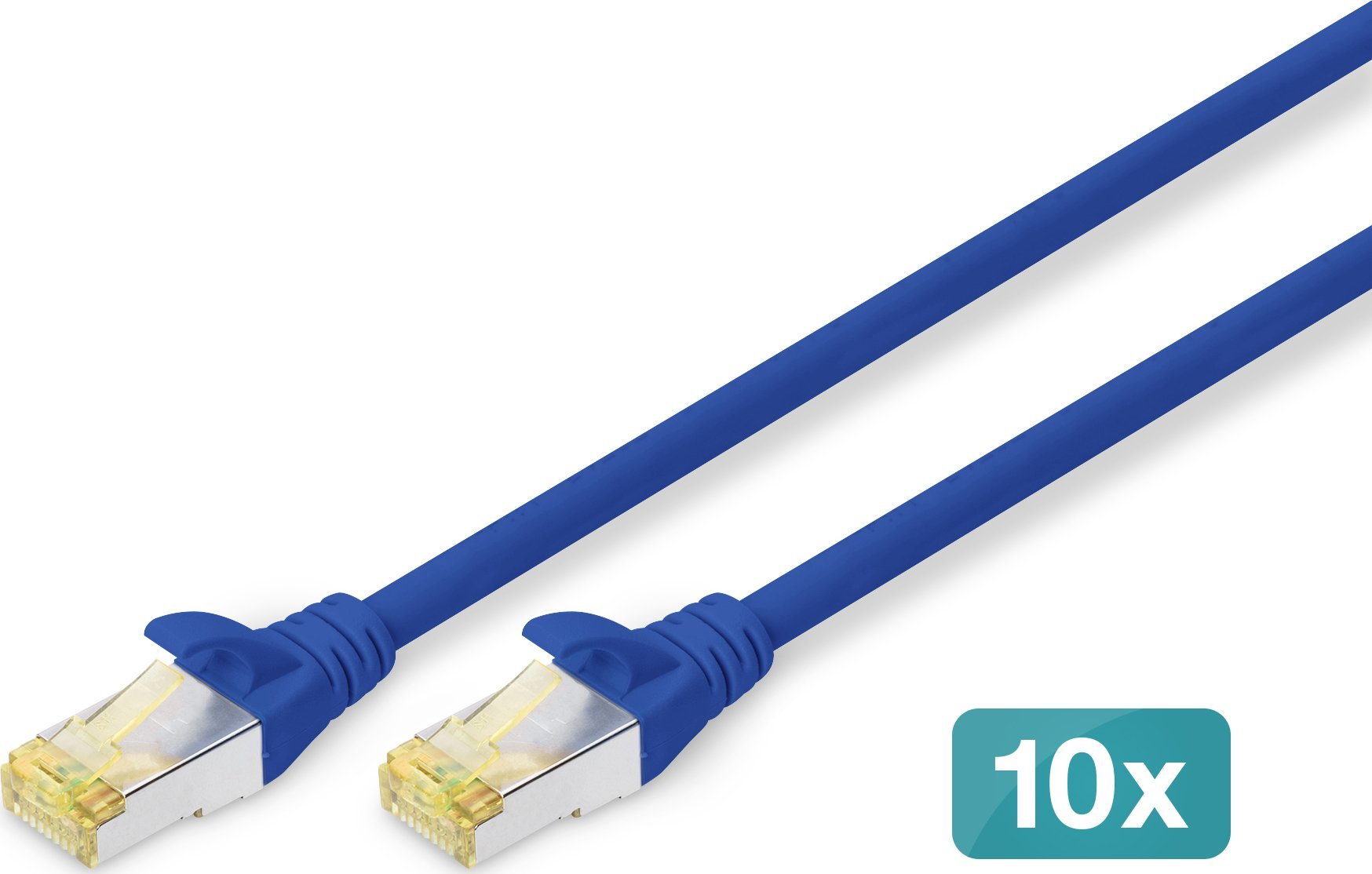 Kabllo rrjeti Digitus CAT 6A S/FTP, 1m, set 10 copë, e kaltër