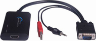 Përshtatës AV MicroConnect D-Sub (VGA) - HDMI + USB-A + Jack 3,5 mm, i zi