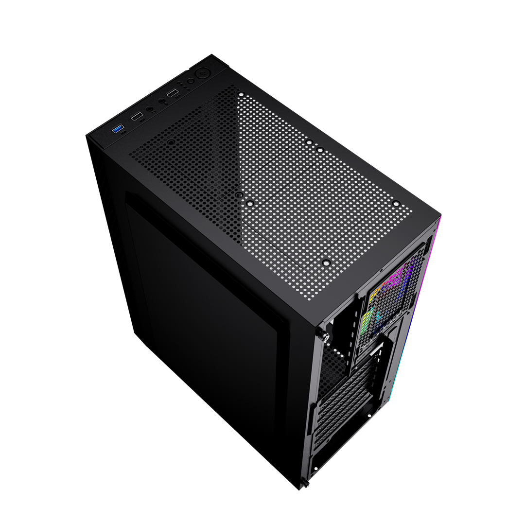 Kuti kompjuteri Gembird Fornax 2500, Mid Tower ATX, panel xhami, e zezë