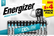 Bateri alkaline Energizer Max Plus LR03 AAA, paketim 12 copë