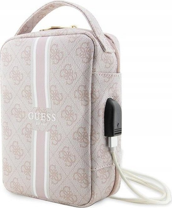 Çantë organizuese Guess 4G Printed Stripes, për udhëtim, rozë