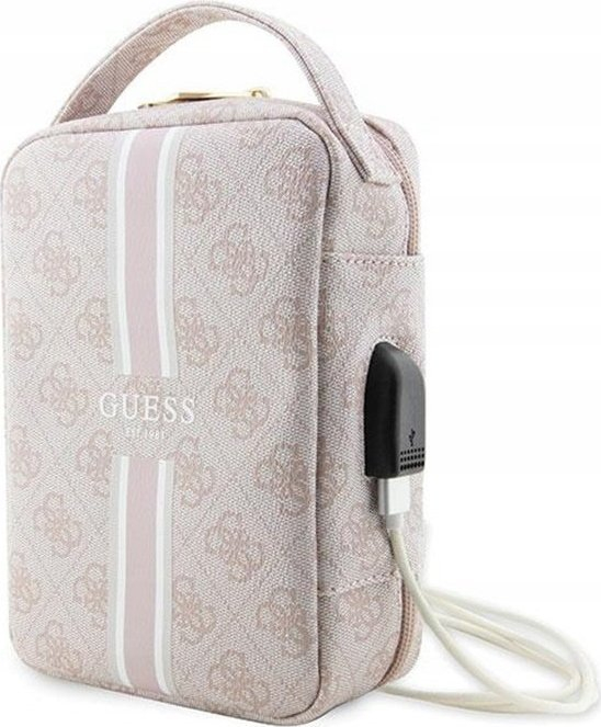 Çantë organizuese Guess 4G Printed Stripes, për udhëtim, rozë