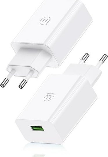 Karikues USB Usams SC Series CC083, 18W QC3.0, kabllo Lightning 1m, i bardhë