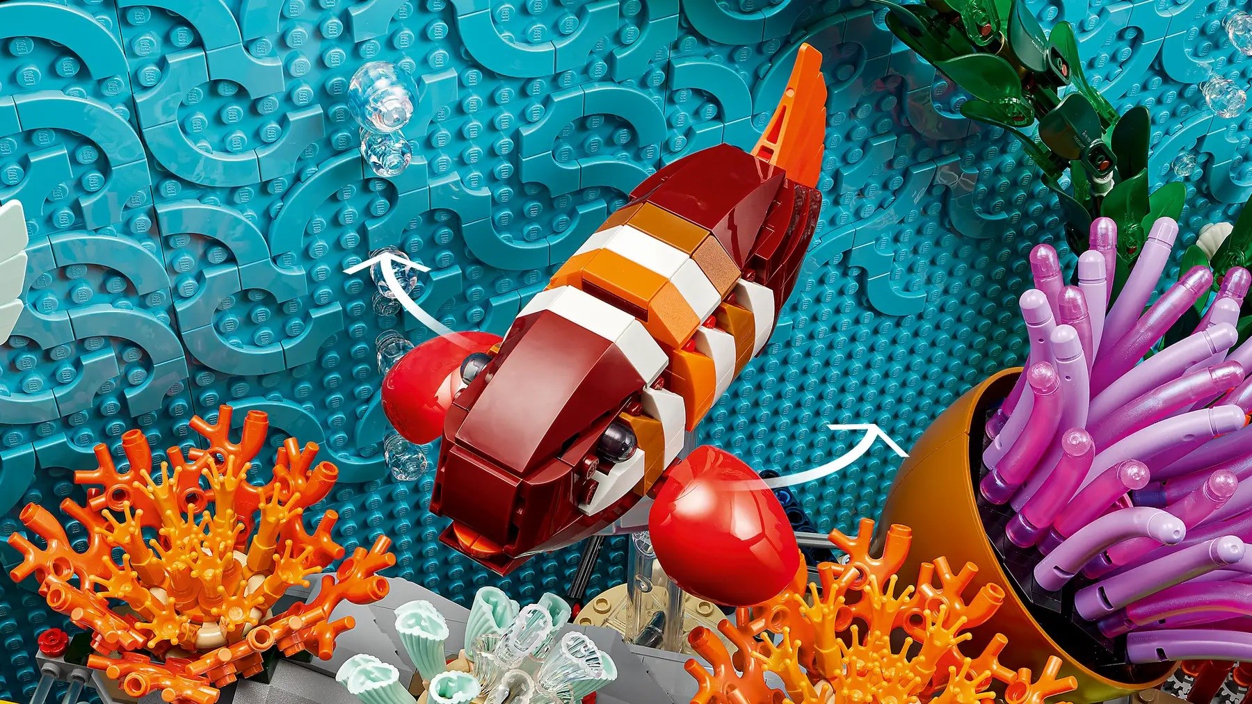 Set ndërtimi dekorativ Tropical Aquarium, model akuarium tropikal, shumëngjyrësh