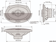 Altoparlantë makine Pioneer TS-A6961F, 6x9", 4 drejtimesh, të zinj