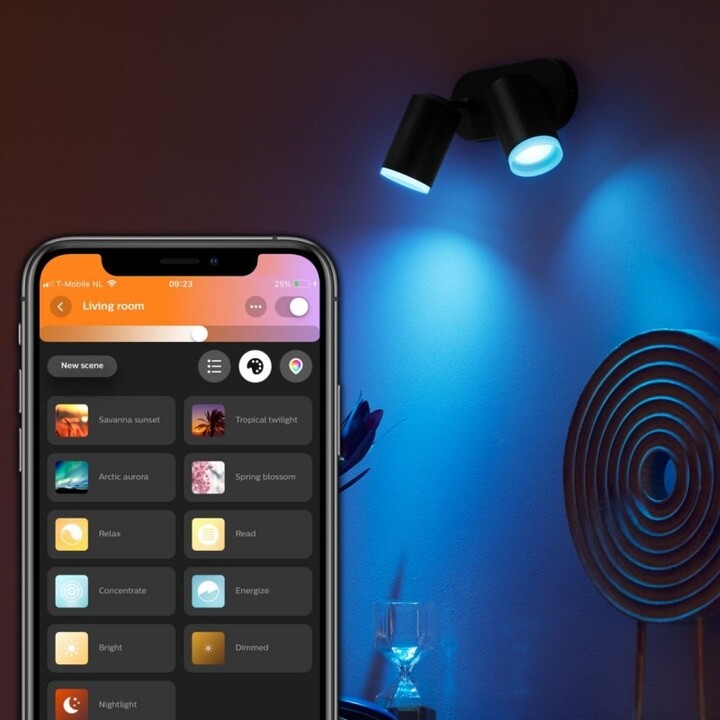 Dritë Philips Hue Fugato GU10, 2x5.7W, e zezë