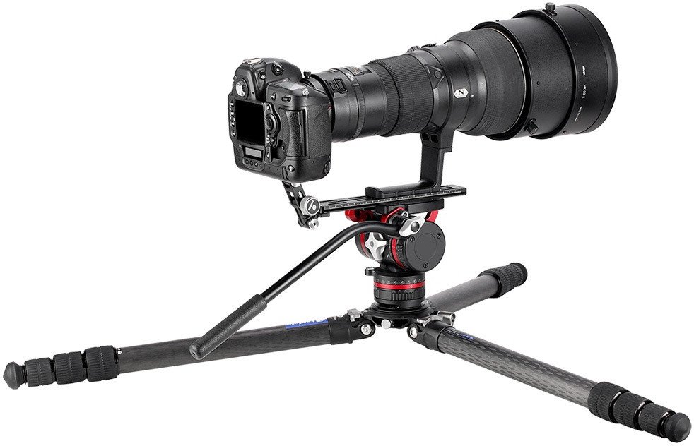 Tripod karboni Leofoto LM-324C, seri Summit, kupë video 75mm, me çantë