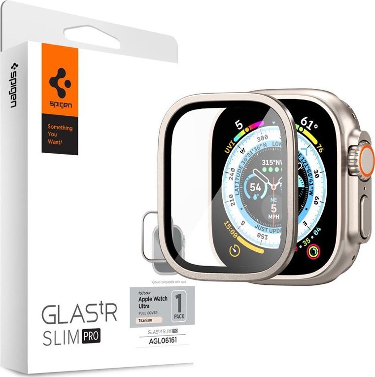 Mbrojtës ekrani Spigen Glass tR Slim Pro, për Apple Watch Ultra 2 Ultra 49mm, titan