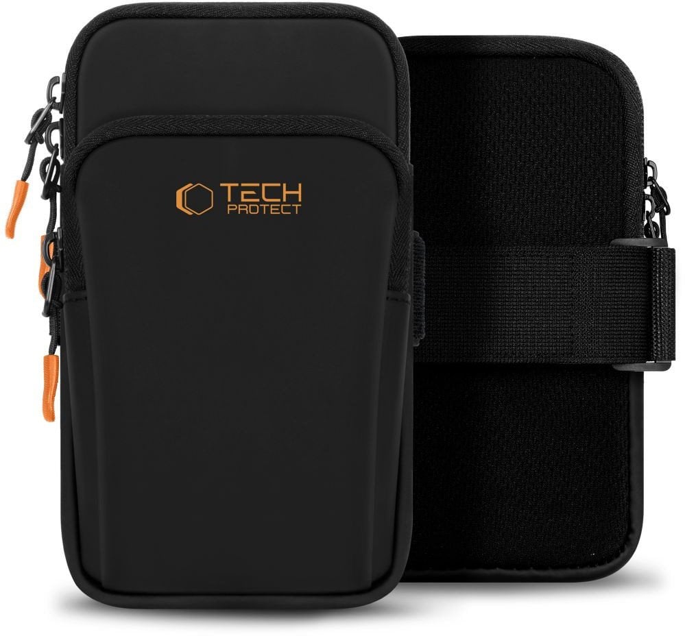 Byzylyk sportiv universal Tech-Protect M7, për smartphone deri 6.9", najlon, i zi portokalli