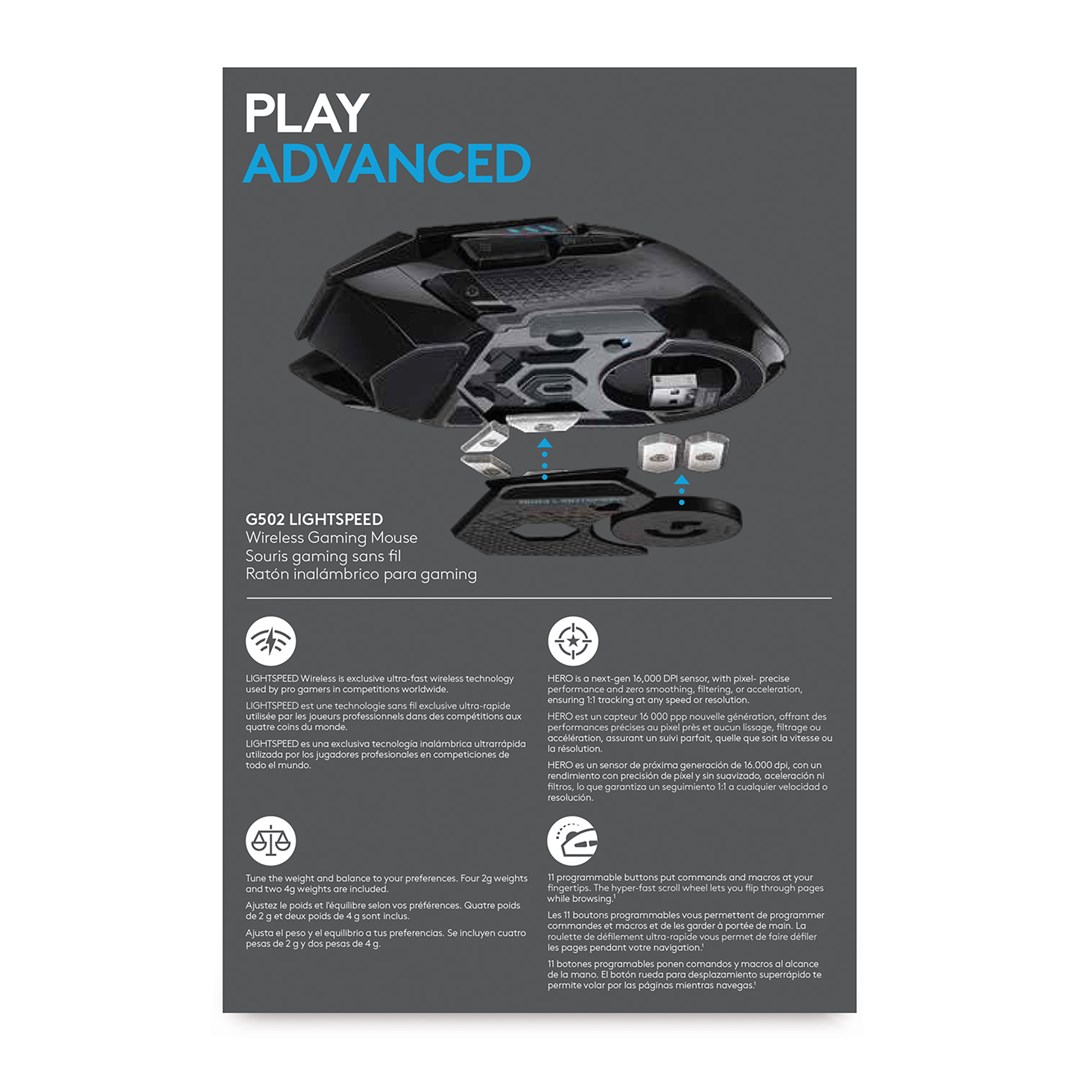 Maus Logitech G G502 LIGHTSPEED, wireless, i zi