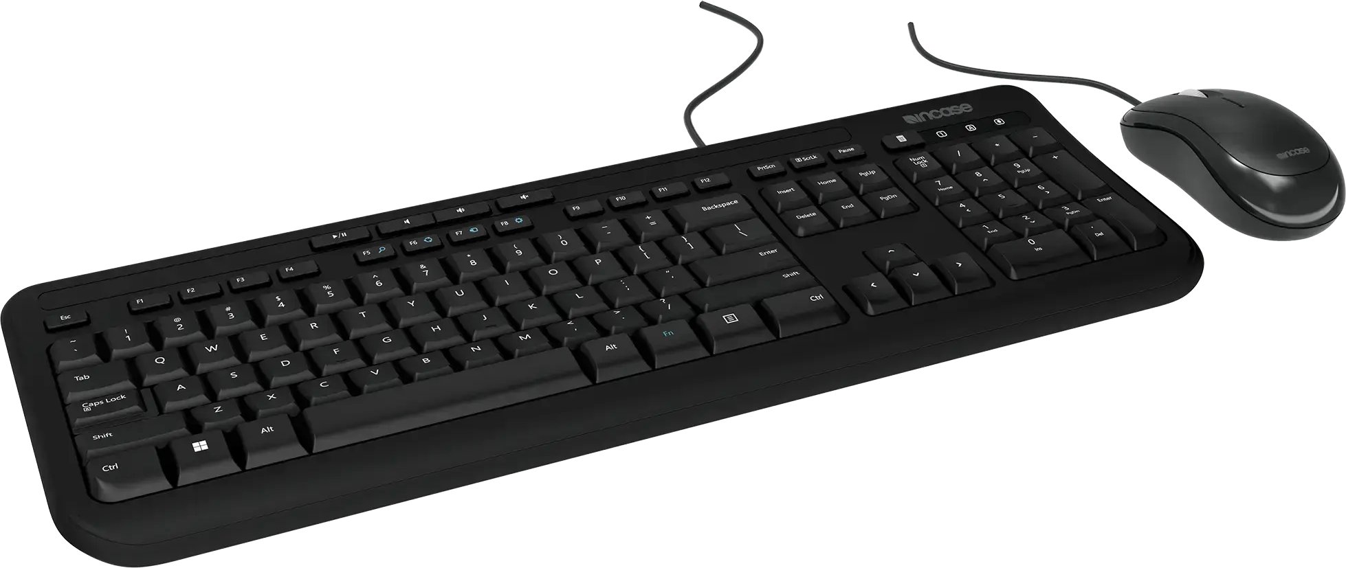 Komplet tastierë dhe maus Microsoft Incase Desktop 600, me kabllo, USB, gjermanisht QWERTY, i zi