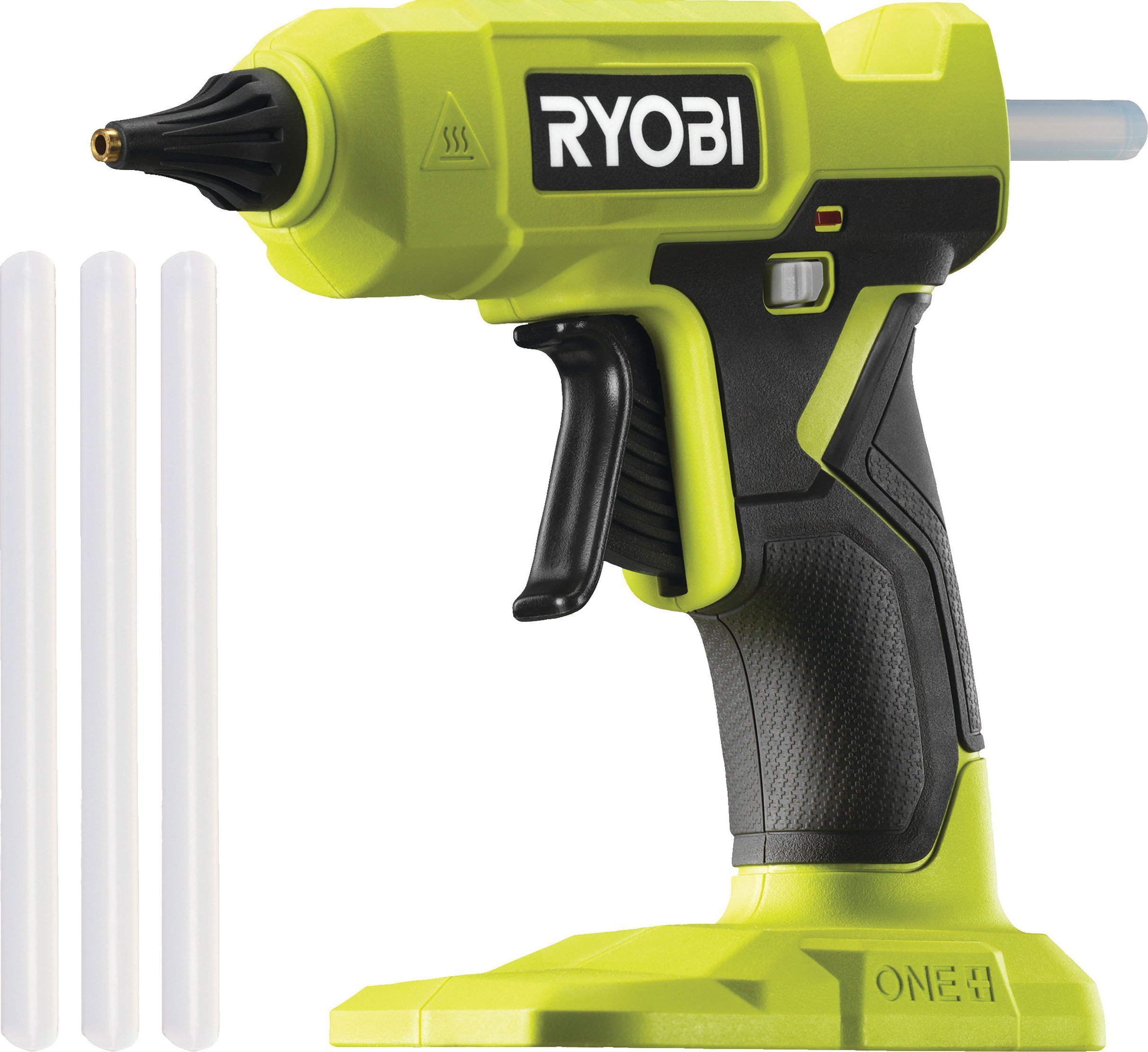 Pistoletë ngjitësi pa kabllo Ryobi ONE+ 18V, 175°C, kompatibile me shkopinj 11mm, jeshile